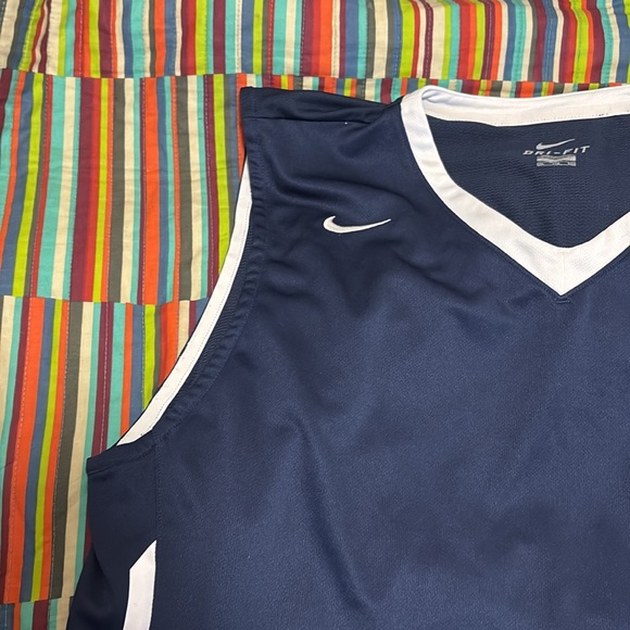 Nike mesh jersey blue white size 2 XL super nice dry fit V-neck fast shipping - Picture 4 of 14